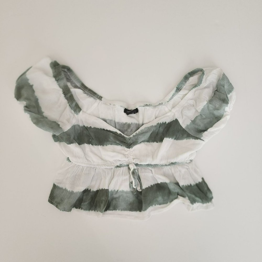 Striped off shoulder Cropped Top